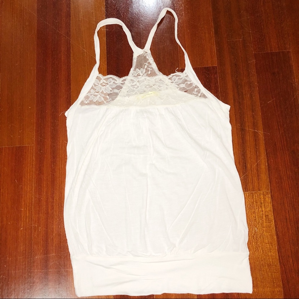 Soprano Small Women White Laces Tank Top